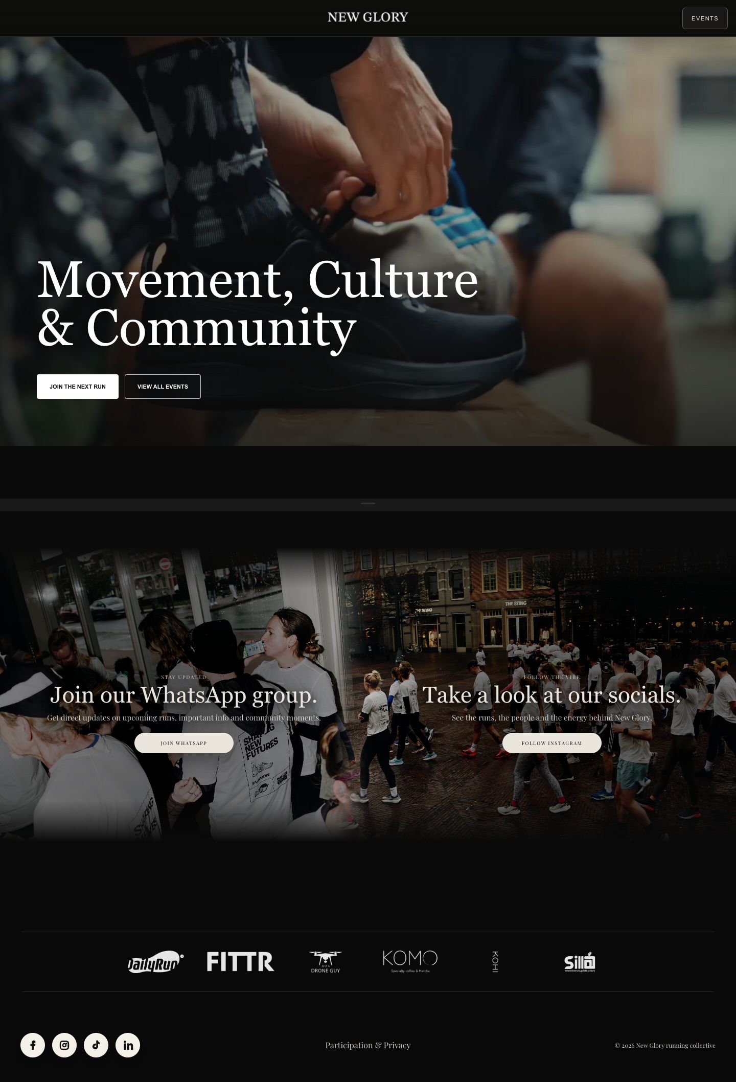 New Glory running collective website